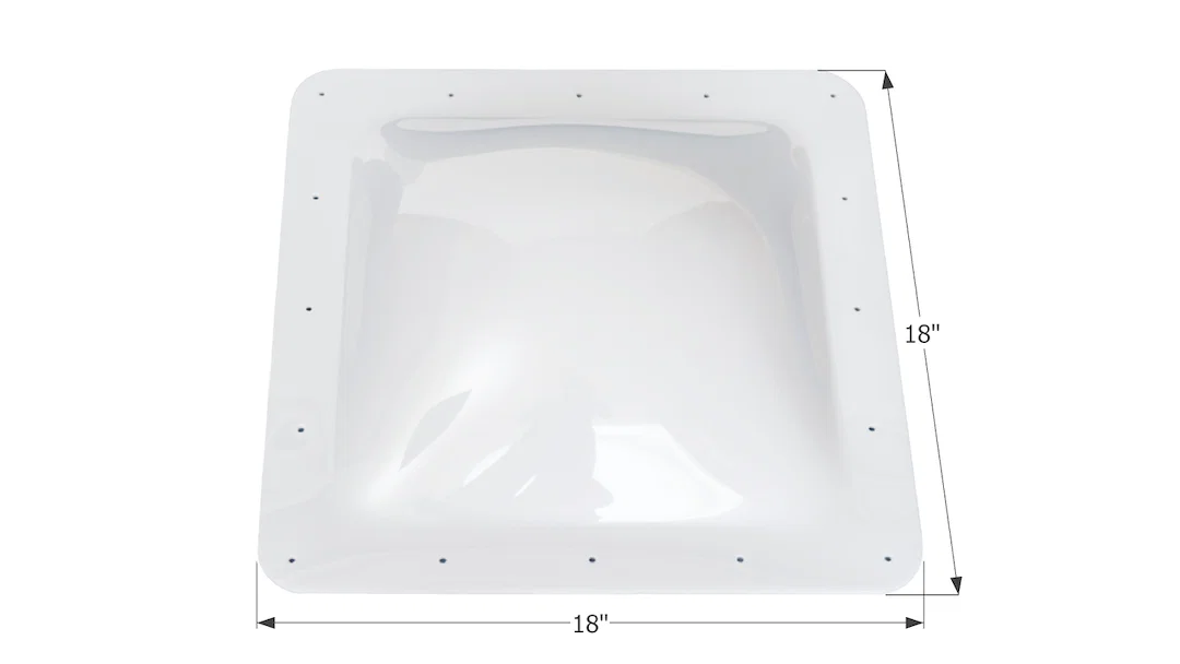 01817 – ICON Skylight, 4 Inch High Bubble Type Dome Square For 14 Inch Length x 14 Inch Width Opening 18 Inch Length ...